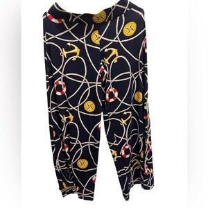 LAUREN Ralph Lauren Nautical Wide Leg Soft Palazzo Pants